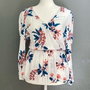 Lucky Brand Floral Wrap Shirt - Size Medium